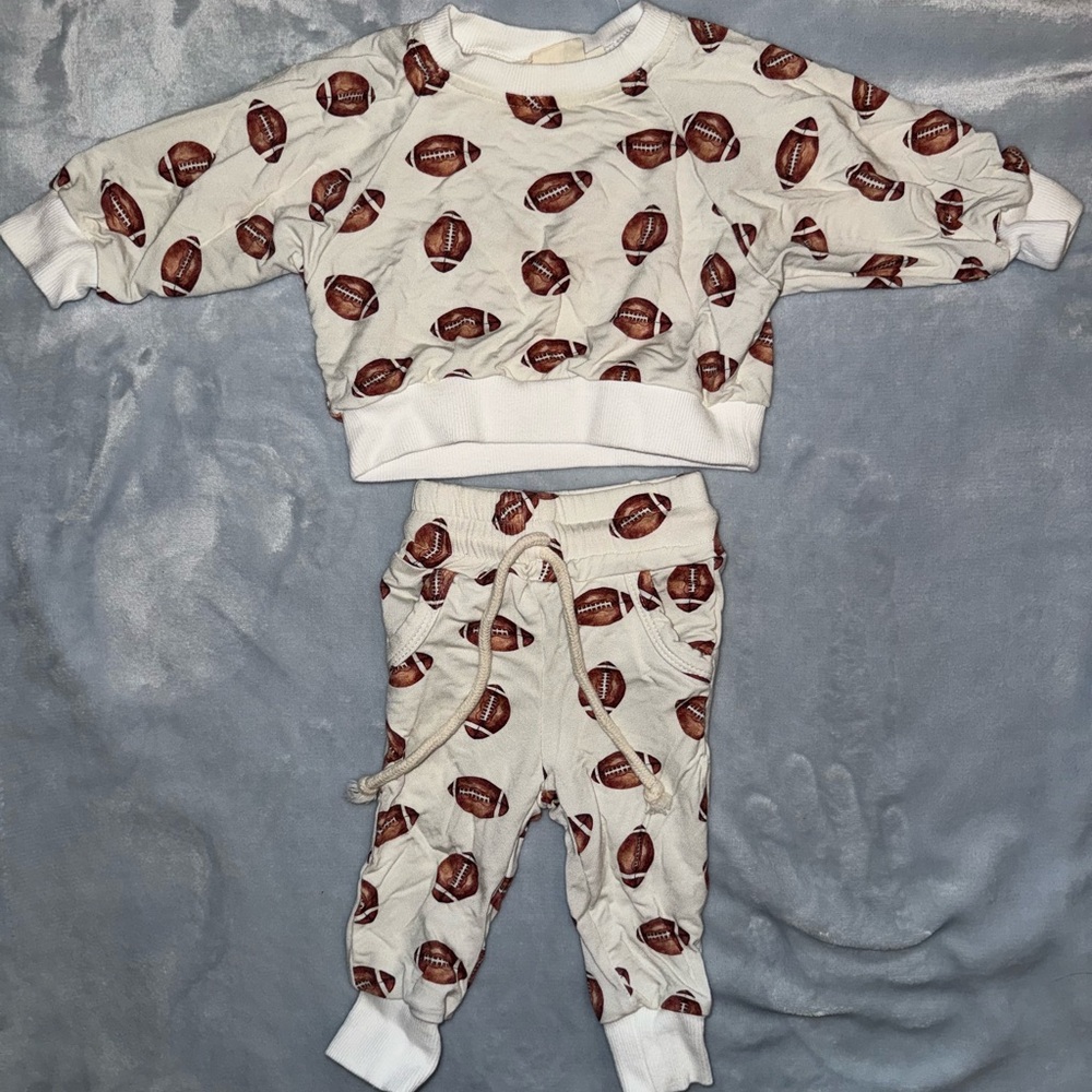 Football Print Baby Outfit